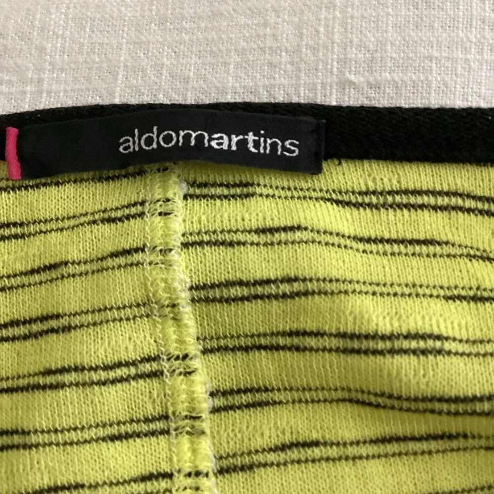 Aldo Martins Cardigan Sweater Womens Size 6 Yellow Black Lightweight Academia